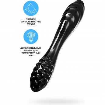 Двусторонний фаллоимитатор SATISFYER DAZZLING CRYSTAL 1, стекло, черный, 18,5 см