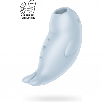 Вакуумный стимулятор клитора SATISFYER SEAL YOU SOON, силикон, голубой